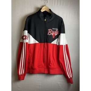VTG Chicago Bulls Adidas Warm Up Full Zip Long Sleeve Jacket Size M "Rare"